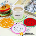 2016 Pure Color Creative silicone cup mat Round Silicone Coasters